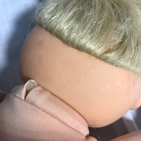 Cabbage Patch Kids Doll 2011 Jakks Blonde Hair Brown Eyes 35cm PA-02NH - Picture 16 of 16
